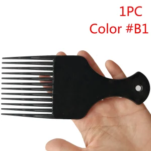 Professional 1PCS Men Hair Wide Teeth Fist Shape Black Handle Beard Long Thick Curly Afro Hair Anti-Static Comb