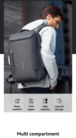 MARK RYDEN Business Backpack for Men Waterproof and Travel Laptop Backpack with USB Charging, Fits 17 Inch Laptop and Tech Gear