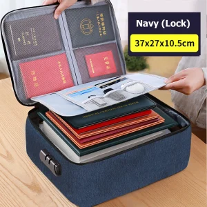 Large Capacity File Bag Document Storage Bag Multi-layer Password Briefcase Organize Pouch Accessories Supplies