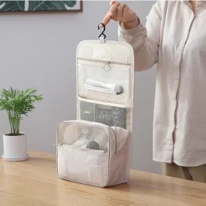 Cosmetic Bag Women Travel Pouch Waterproof Toiletries Beauty Organizer Ladies Bathroom Neceser Makeup Storage Bag With Hook