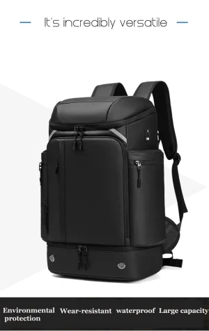 Men travel backpack large capacity trekking Backpack Business 17 Inch Laptop Backpack 50L Hiking fashion Backpack With shoe bag