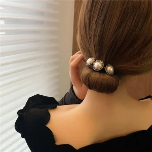 Women Easy Hair Bun Maker Floral Crystal Donut Updo Hair Stick Diy Plate Hair Bendable Hairband Chignon Hair Accessories Gift