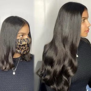 Body Wave Clip in Hair Extensions Human Hair Clip in Hair Extensions #1B Full Head 8Pcs with 120Gram Clip In Hair Extensions