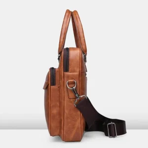 PU Leather Shoulder Bag Large Capacity Portable Casual and Waterproof Crossbody Document Bag for Men  Briefcase