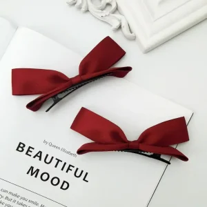 2pcs Cute 3D Bow Hair Clips Cute Sweet Pink Girls Bangs Hair Pin Elegant Headwear Girls Women Hair Accessories