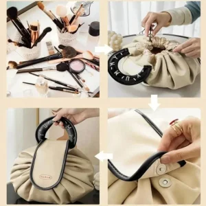 Girls Drawstring Cosmetic Bag Travel Makeup Storage Bag Organizer Portable Toiletry MakeUp Pouch Large Capacity Beauty Case