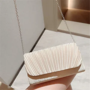 Women Evening Clutch Bags Elegant Luxury Female Silver/Black/White Clutch Wedding Purse Party Handbag Ladies Chain Shoulder Bags