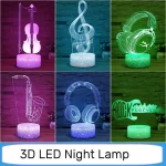 Night Light 3D LED Night Lamp Creative Table Bedside Lamp Romantic Heart Bear Light Valentine's Day Christmas Decor for Home