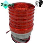 Zusen TB5051-R-J with Buzzer Red Color Signal Lamp Warning Light 12V 24V 220V LED Small Flashing Light